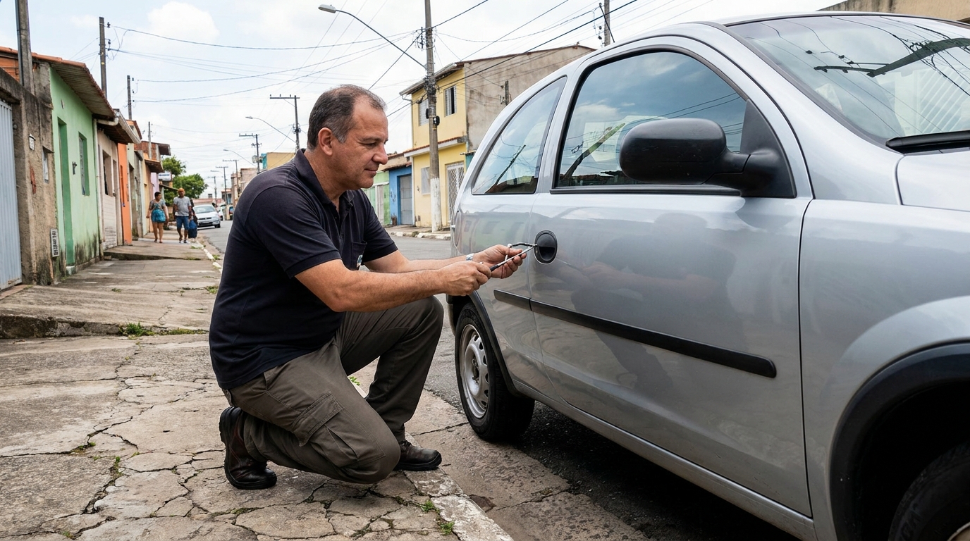 Abertura de carros no Parque Erasmo Assunção, Santo André‑SP